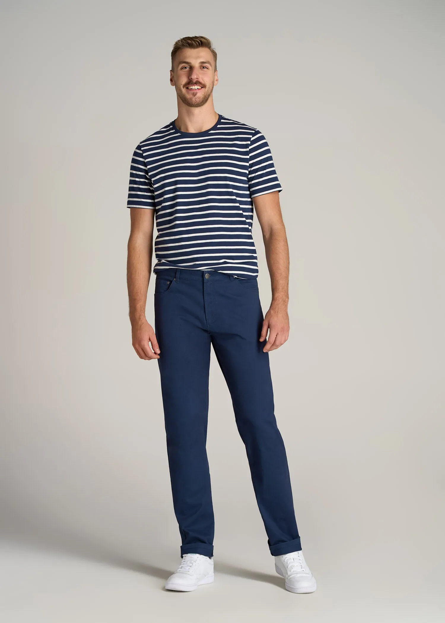 J1 STRAIGHT Leg Five-Pocket Pants for Tall Men in Marine Navy