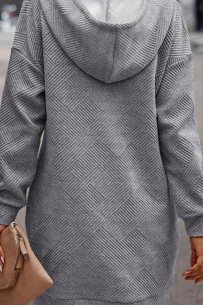 Kangaroo Pocket Hooded Long Sleeve Dress
