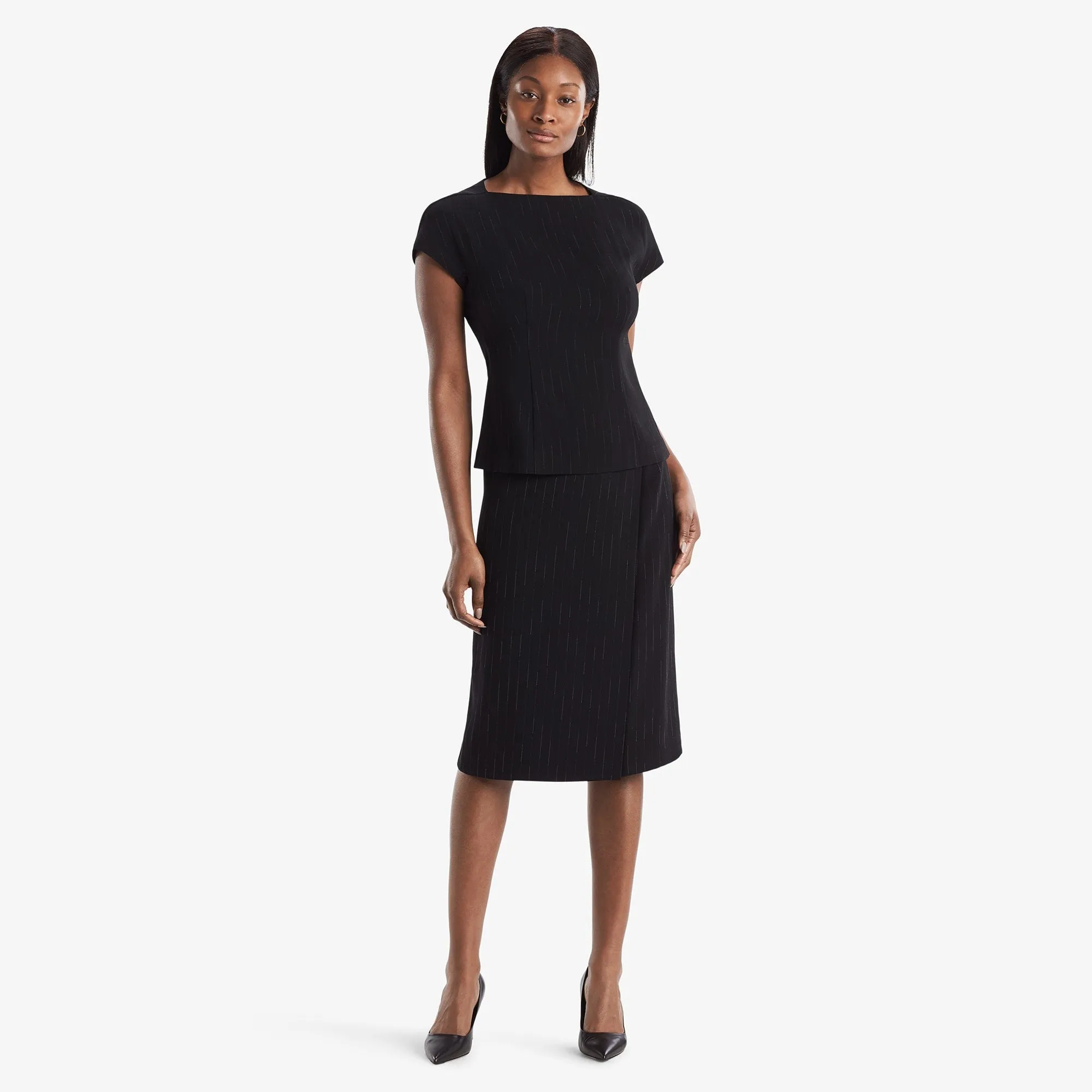 Logan Skirt - Faded Stripe :: Black
