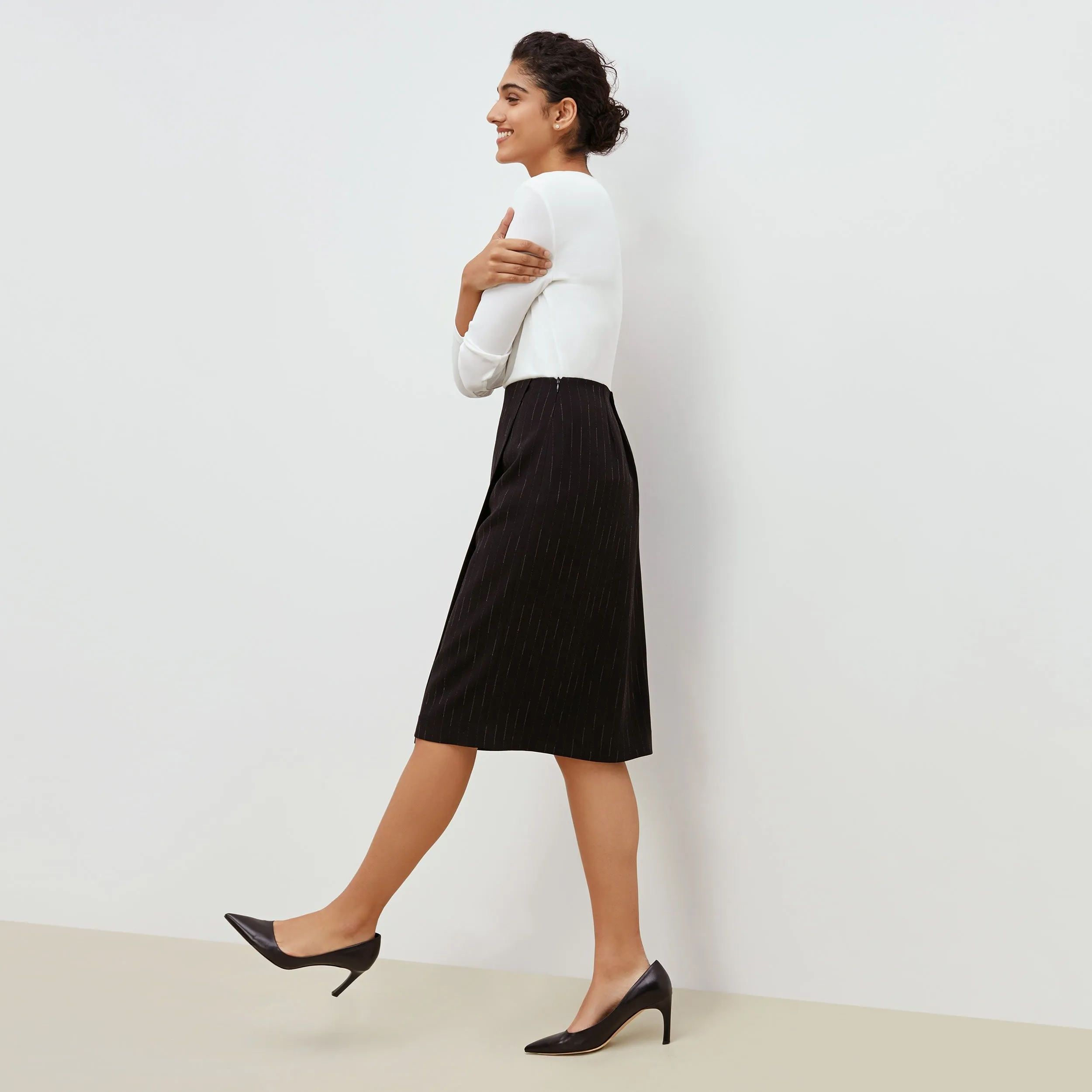 Logan Skirt - Faded Stripe :: Black