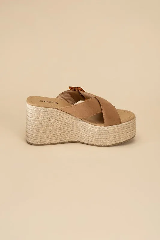 Manta Espadrille Platform Slides Sandals