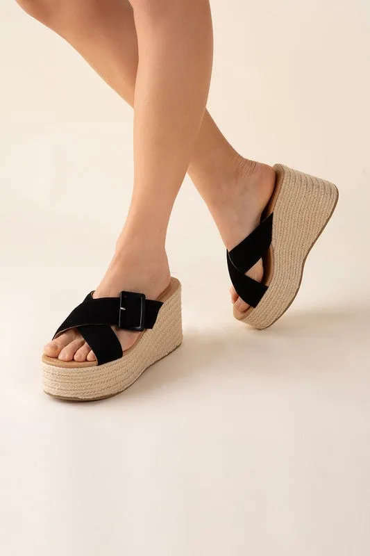 Manta Espadrille Platform Slides Sandals
