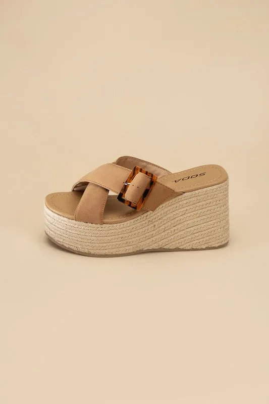 Manta Espadrille Platform Slides Sandals