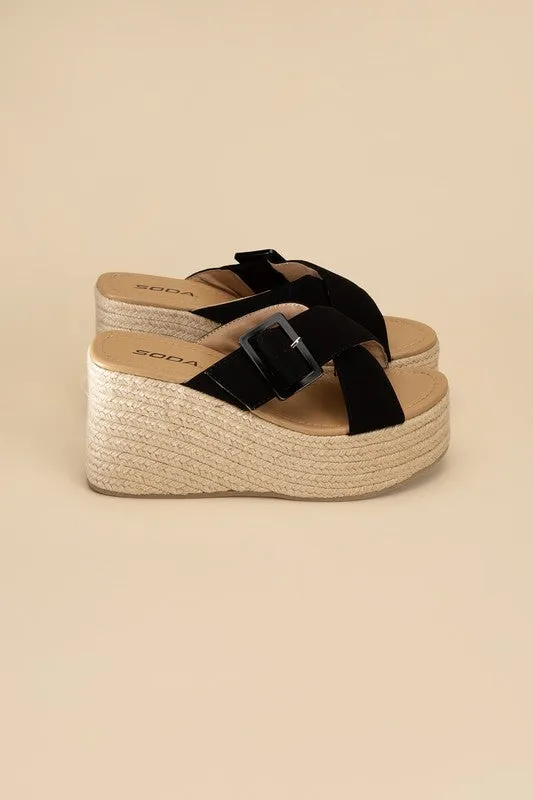 Manta Espadrille Platform Slides Sandals
