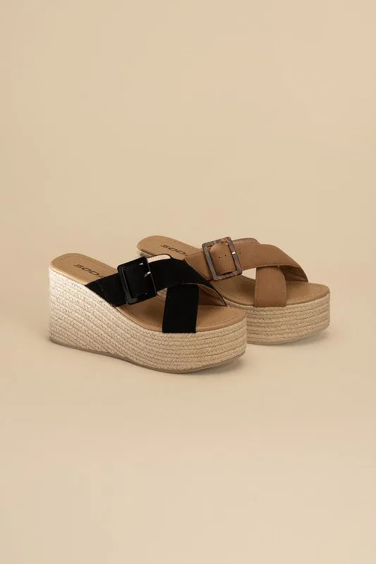 Manta Espadrille Platform Slides Sandals