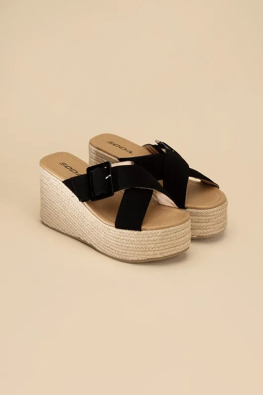 Manta Espadrille Platform Slides Sandals