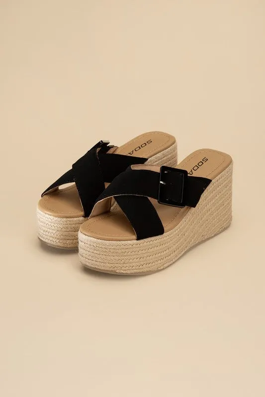 Manta Espadrille Platform Slides Sandals