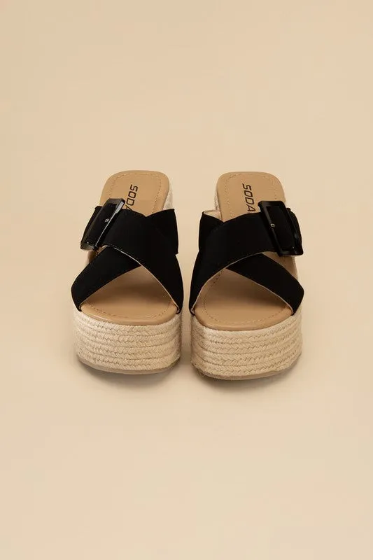Manta Espadrille Platform Slides Sandals