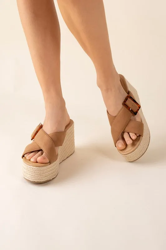 Manta Espadrille Platform Slides Sandals