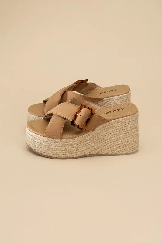 Manta Espadrille Platform Slides Sandals