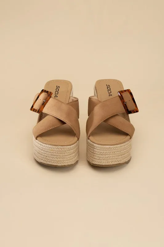 Manta Espadrille Platform Slides Sandals