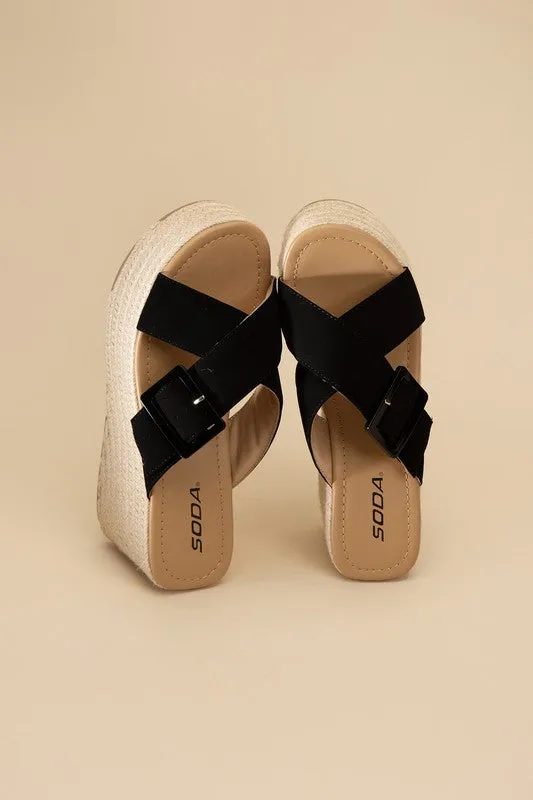 Manta Espadrille Platform Slides Sandals