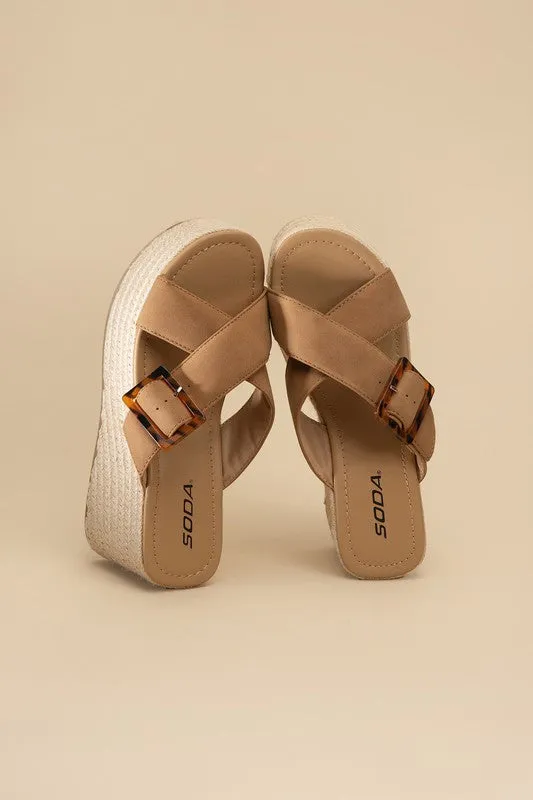 Manta Espadrille Platform Slides Sandals