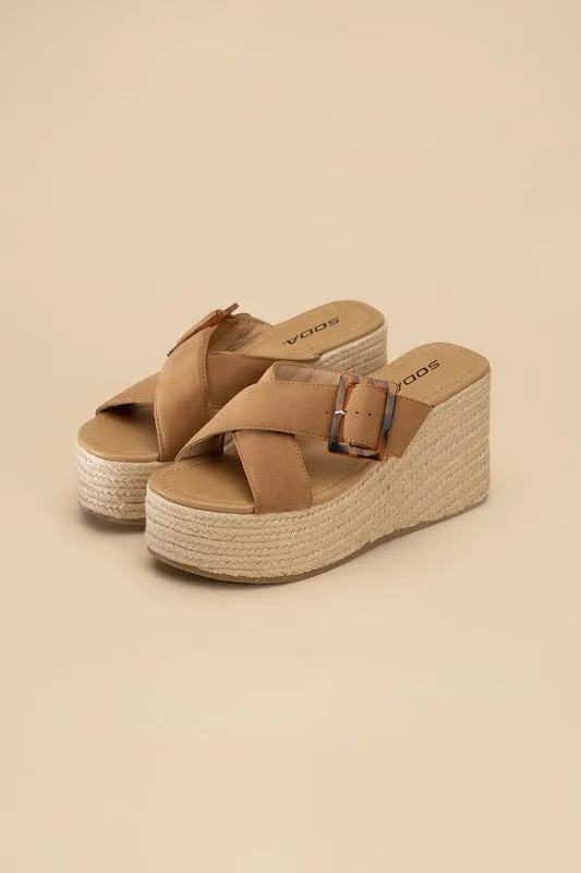 Manta Espadrille Platform Slides Sandals