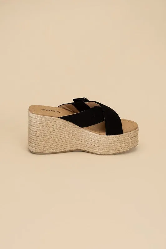 Manta Espadrille Platform Slides Sandals