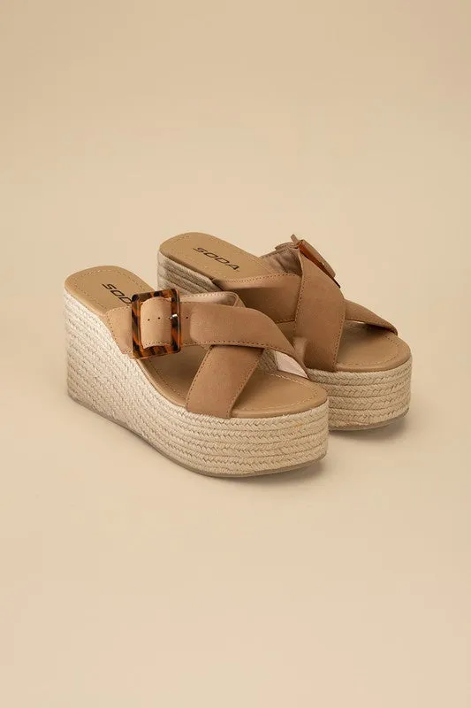 Manta Espadrille Platform Slides Sandals