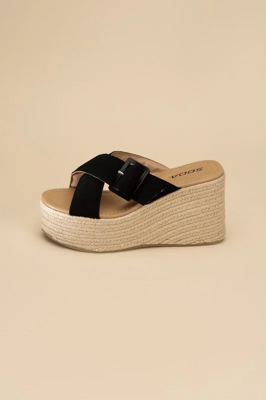 Manta Espadrille Platform Slides Sandals