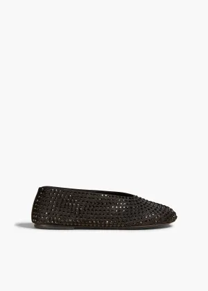 Marcy Flat in Black with Black Crystals