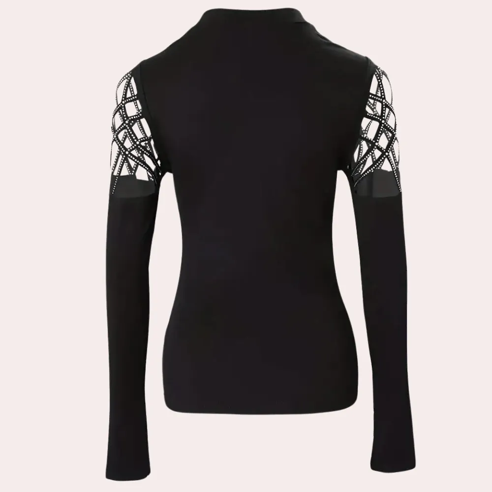 Mariel - Stilfuld cut-out mock neck top til kvinder