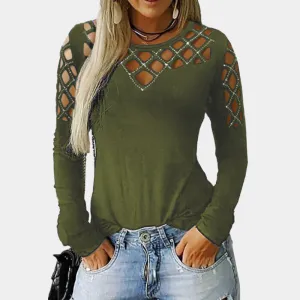 Mariel - Stilfuld cut-out mock neck top til kvinder