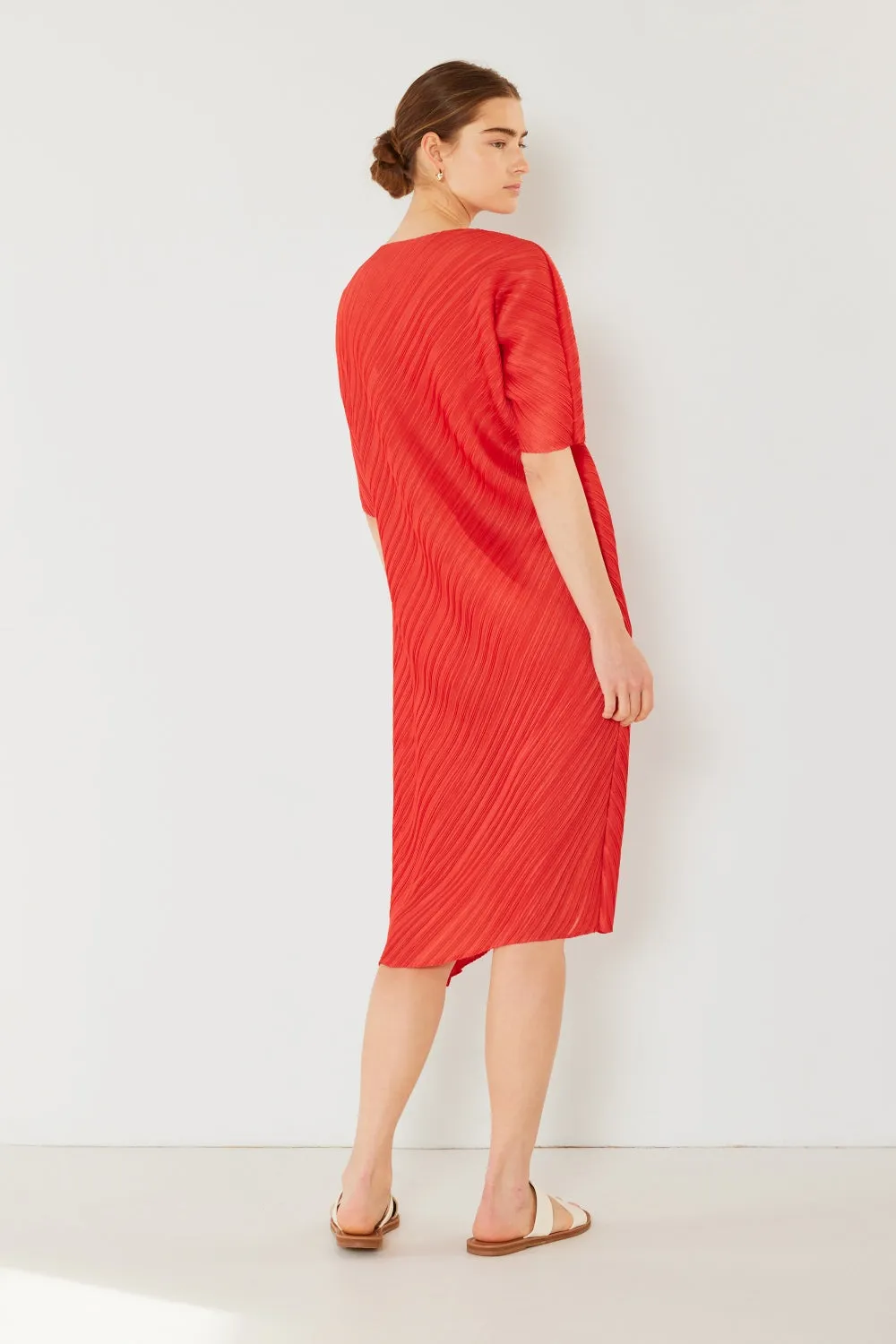 Marina Pleated Dolman Sleeve Dress