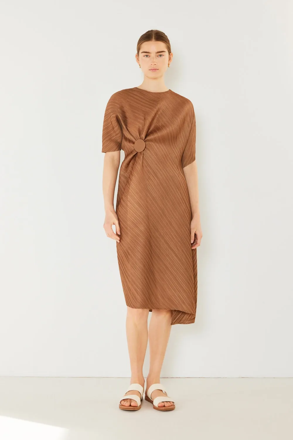 Marina Pleated Dolman Sleeve Dress