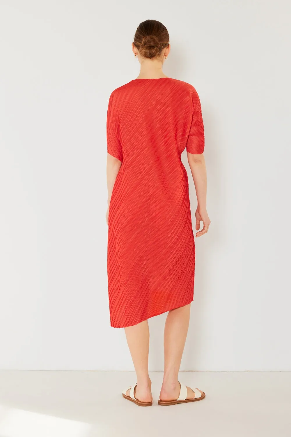 Marina Pleated Dolman Sleeve Dress