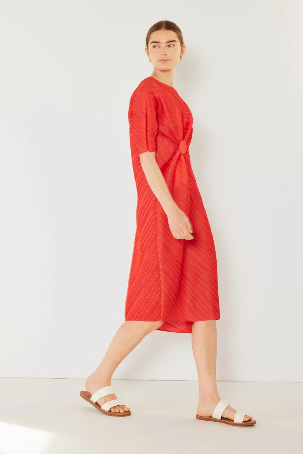 Marina Pleated Dolman Sleeve Dress