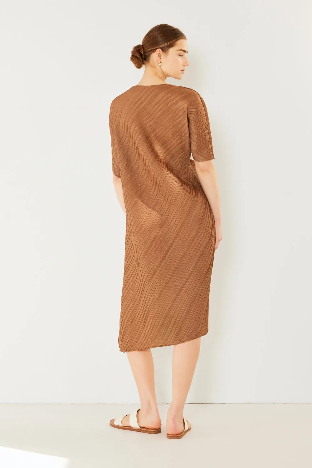 Marina Pleated Dolman Sleeve Dress
