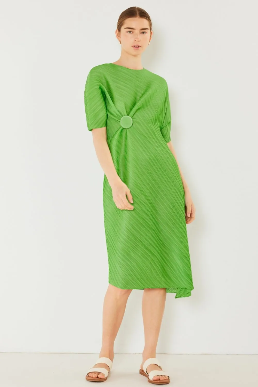 Marina Pleated Dolman Sleeve Dress