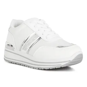 Metallic Panel Platform Sneakers