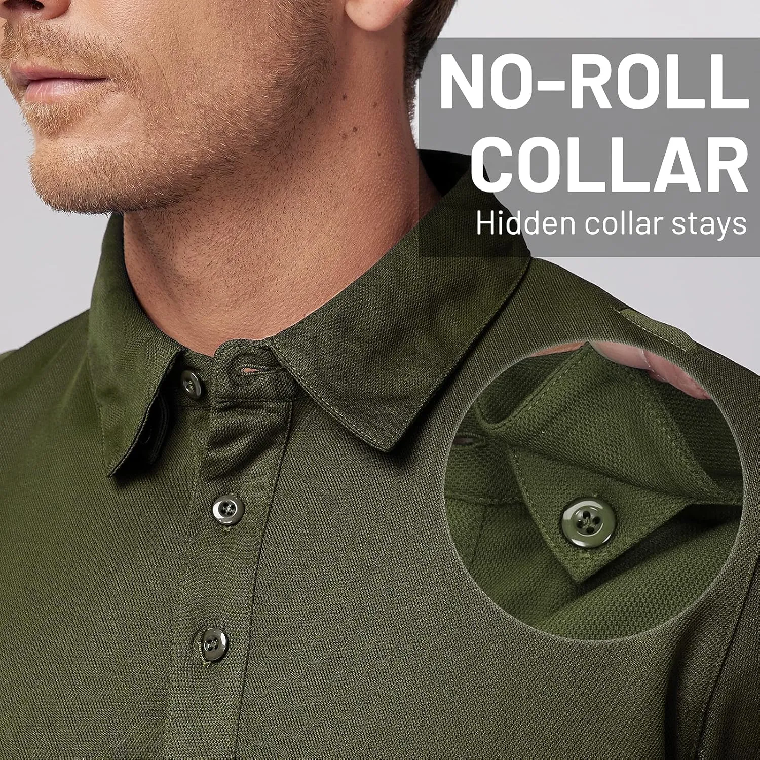 MIER Men's Outdoor Performance Tactical Polo Shirts Short and Long Sleeve, Moisture-Wicking