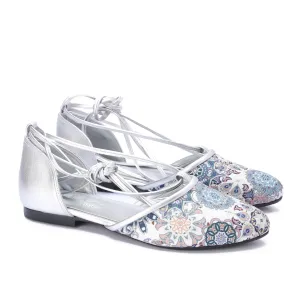 Multi-Strap Lace-Up Flat-Silver
