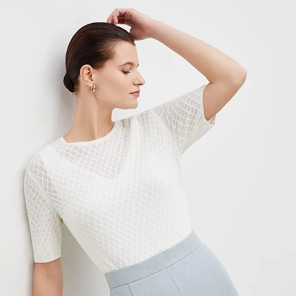 Natalie Top - Smocking Stitch :: Ivory