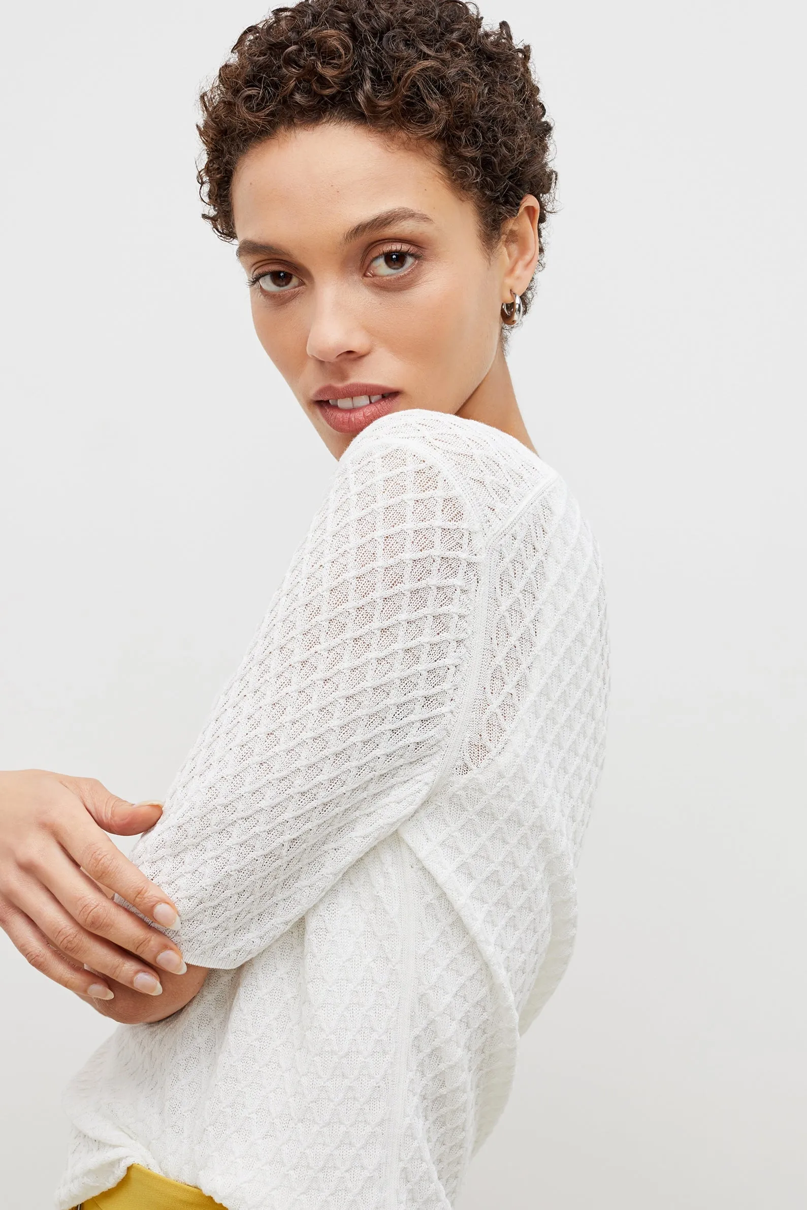 Natalie Top - Smocking Stitch :: Ivory