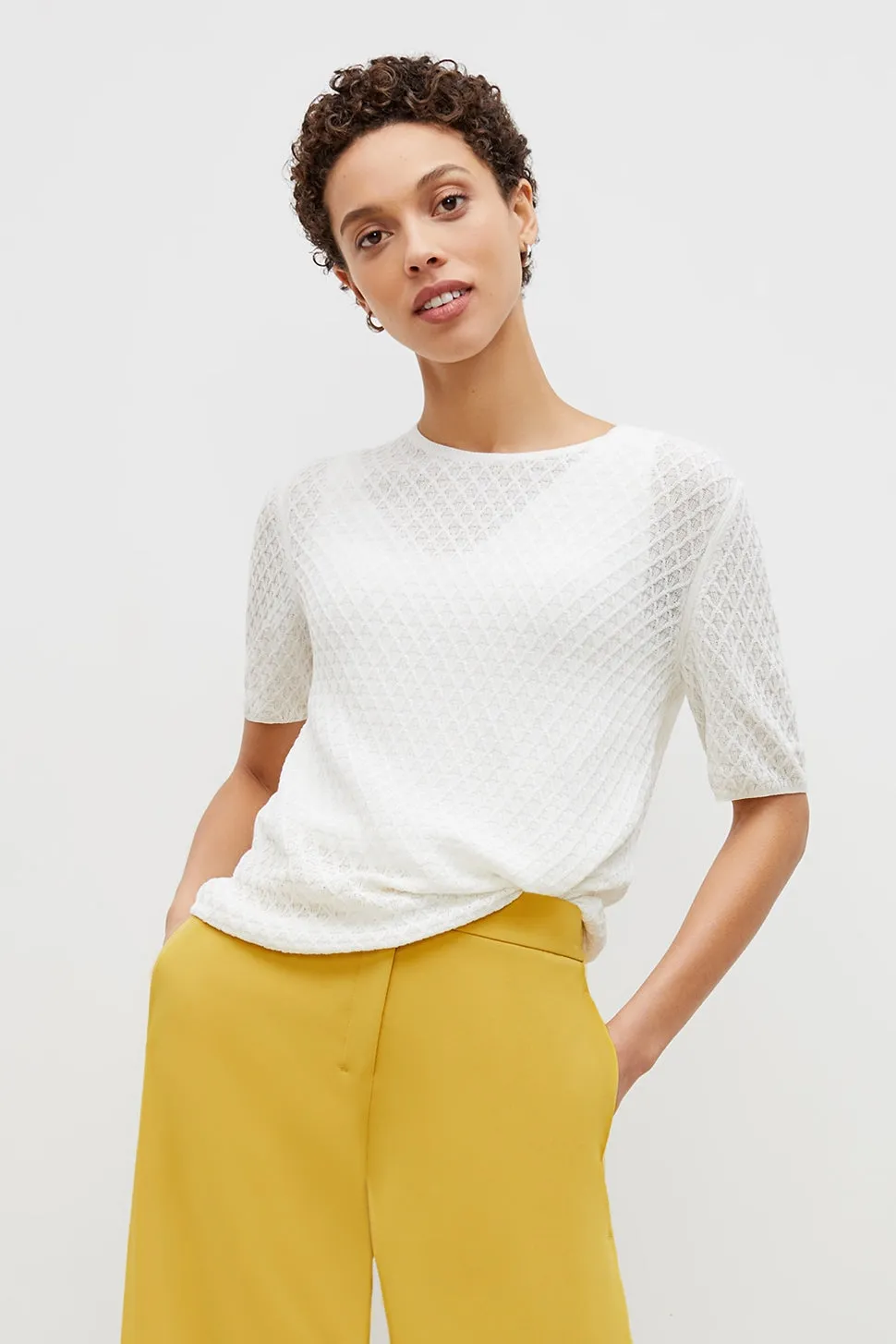 Natalie Top - Smocking Stitch :: Ivory