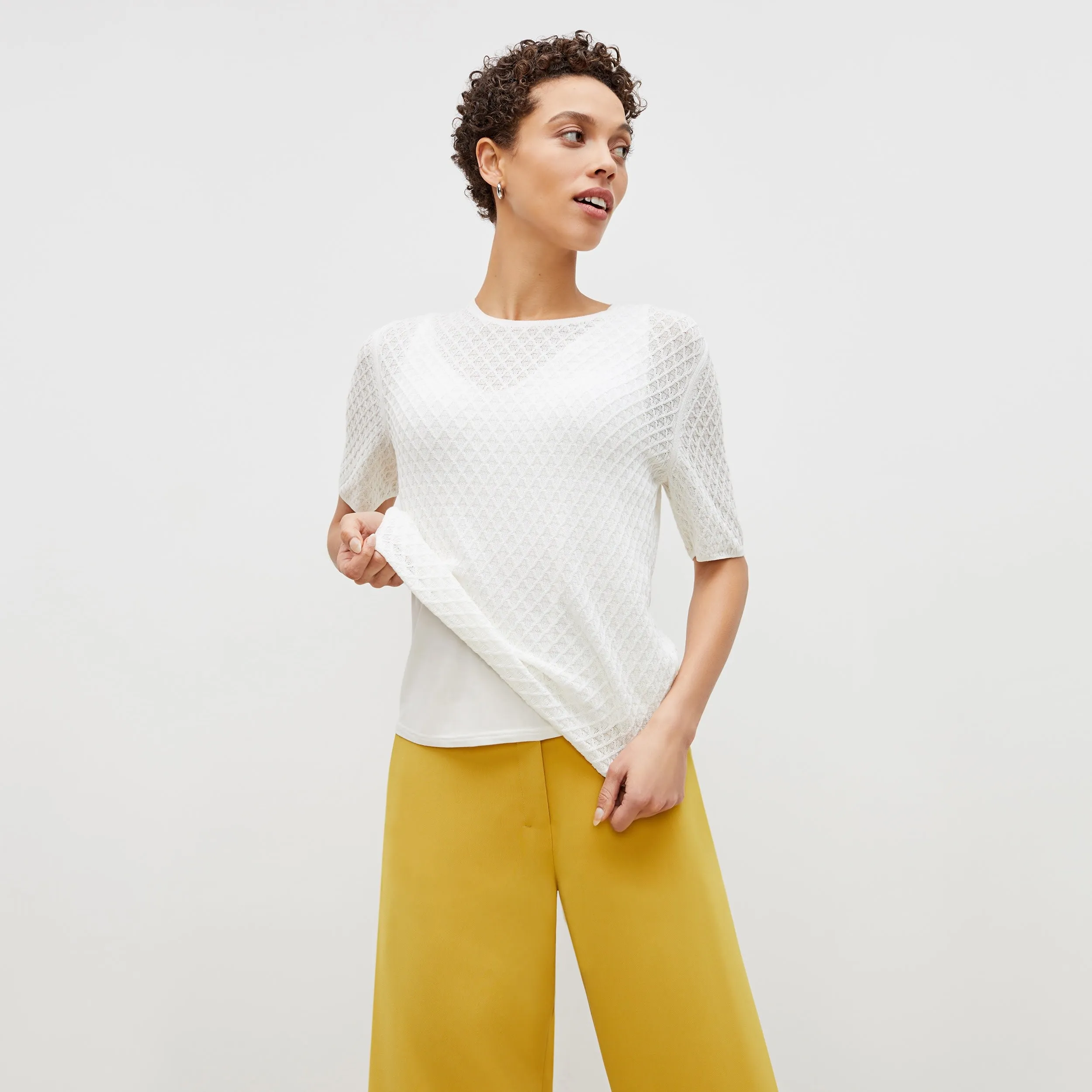 Natalie Top - Smocking Stitch :: Ivory