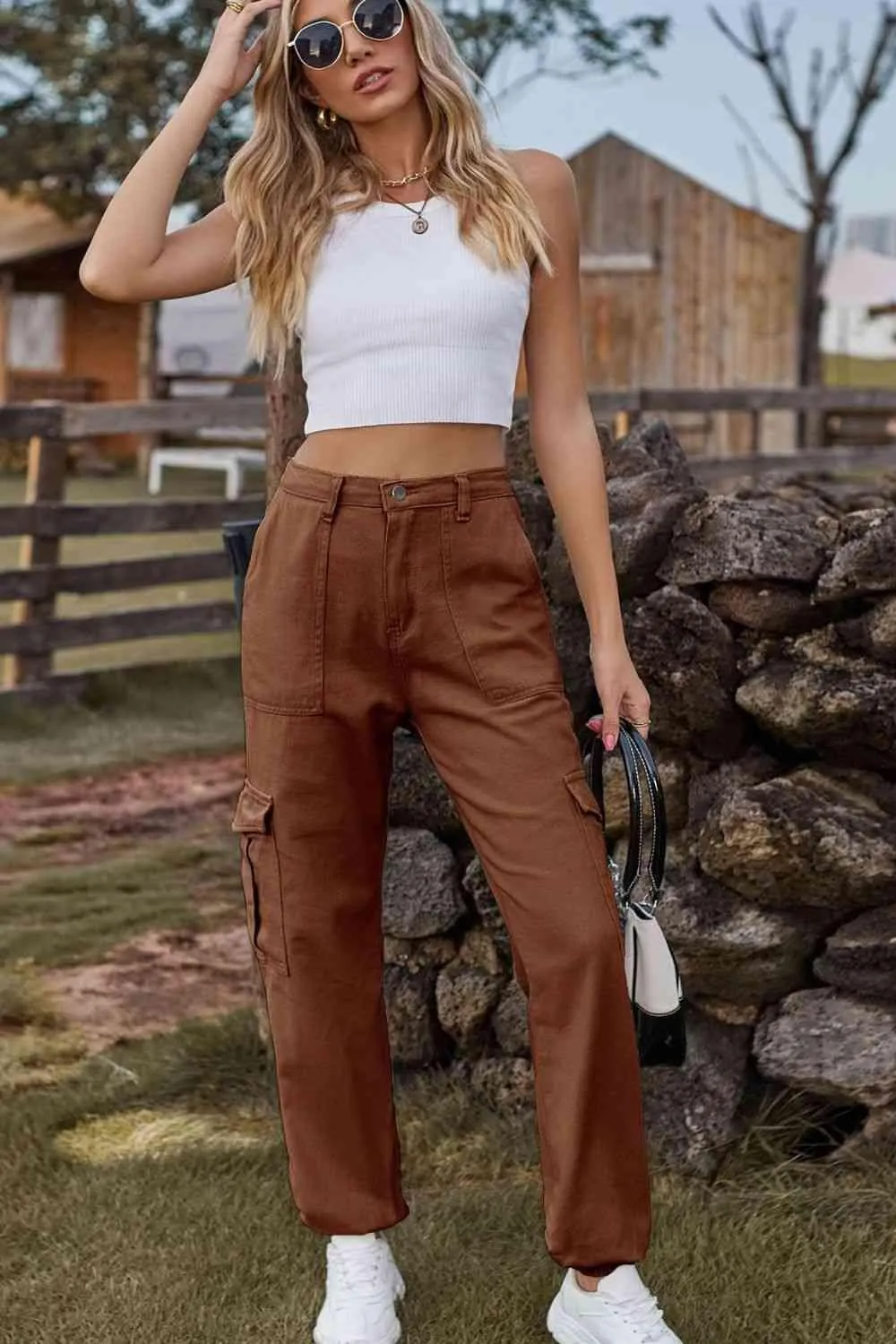 Naturally Understated High Waist Cargo Joggers