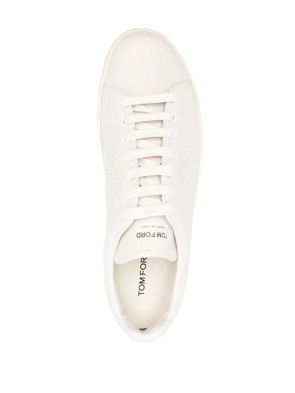 Perforated-Logo Leather Sneakers