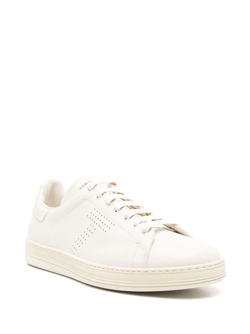 Perforated-Logo Leather Sneakers