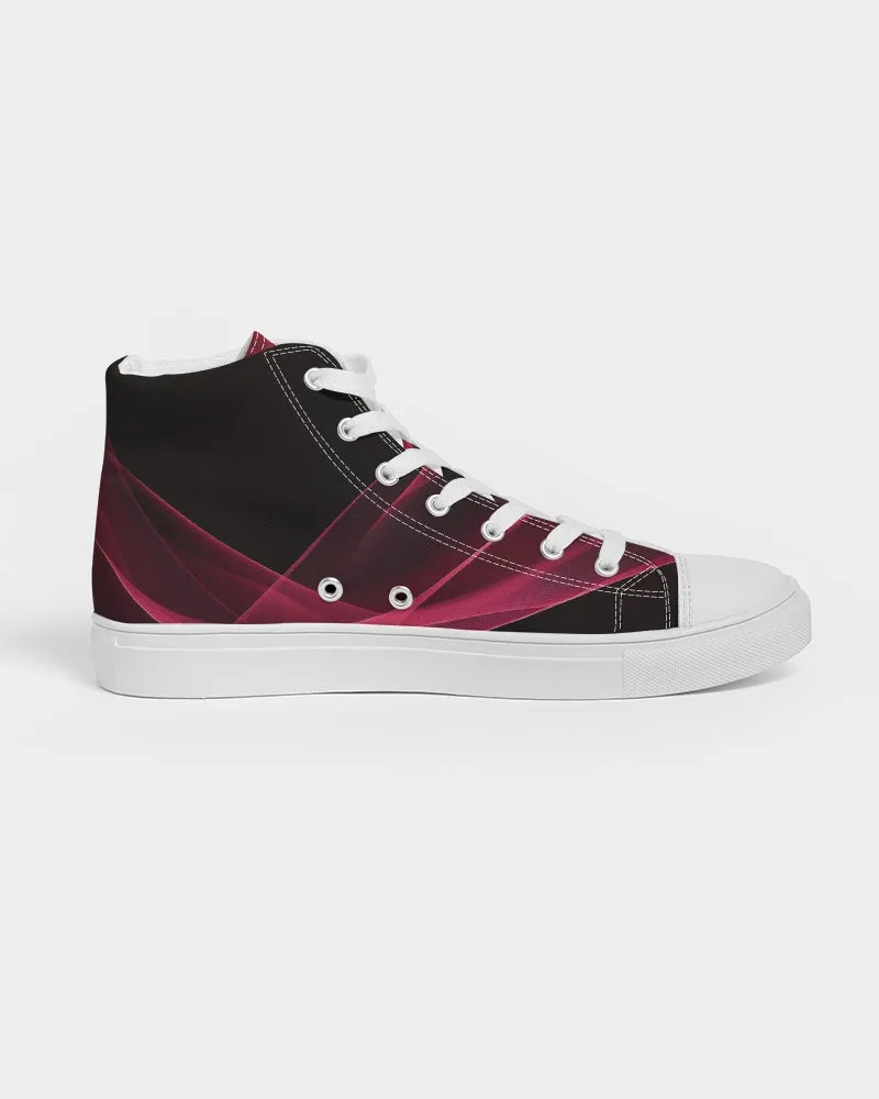 Printed Sneakers for Girls. Hi-Tops Fashion Sneakers. Reddish Black Canvas Shoes. WickedYo.