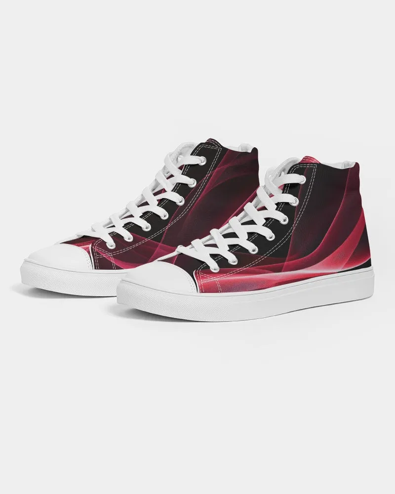 Printed Sneakers for Girls. Hi-Tops Fashion Sneakers. Reddish Black Canvas Shoes. WickedYo.