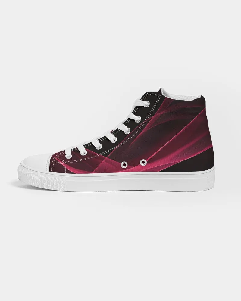 Printed Sneakers for Girls. Hi-Tops Fashion Sneakers. Reddish Black Canvas Shoes. WickedYo.