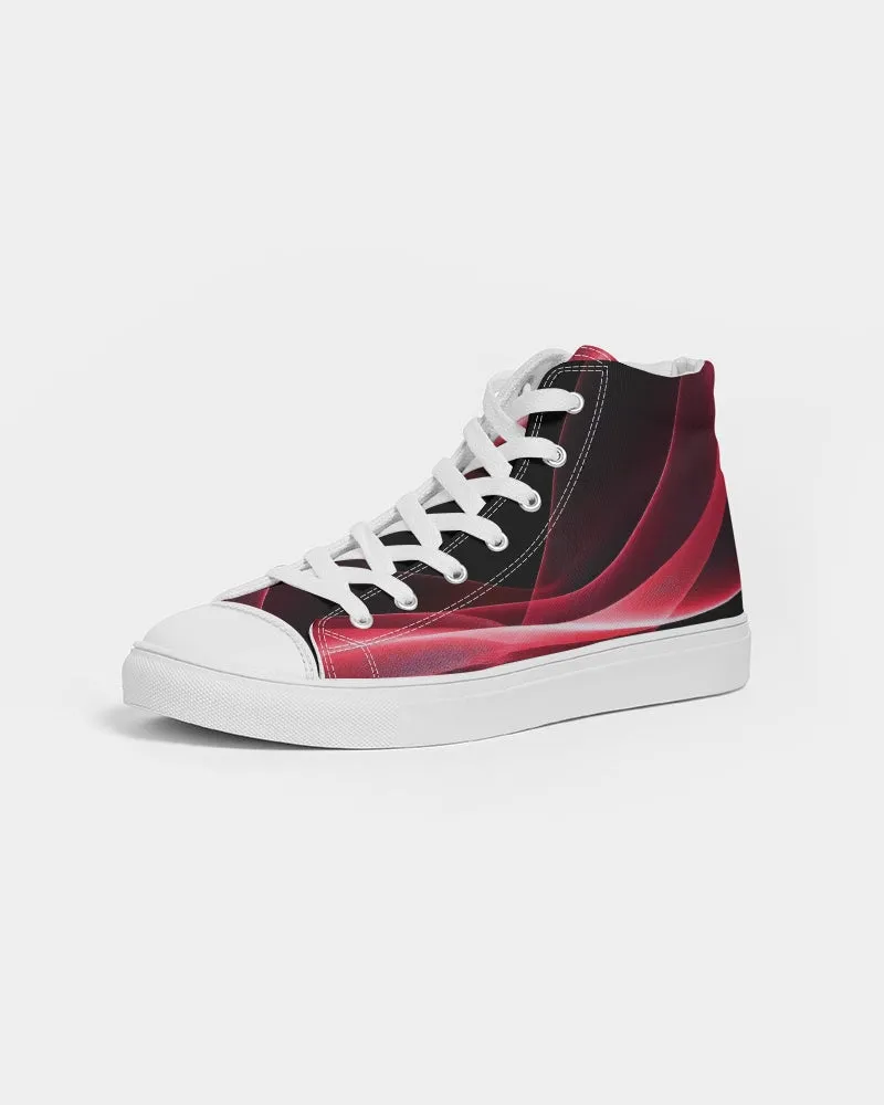 Printed Sneakers for Girls. Hi-Tops Fashion Sneakers. Reddish Black Canvas Shoes. WickedYo.