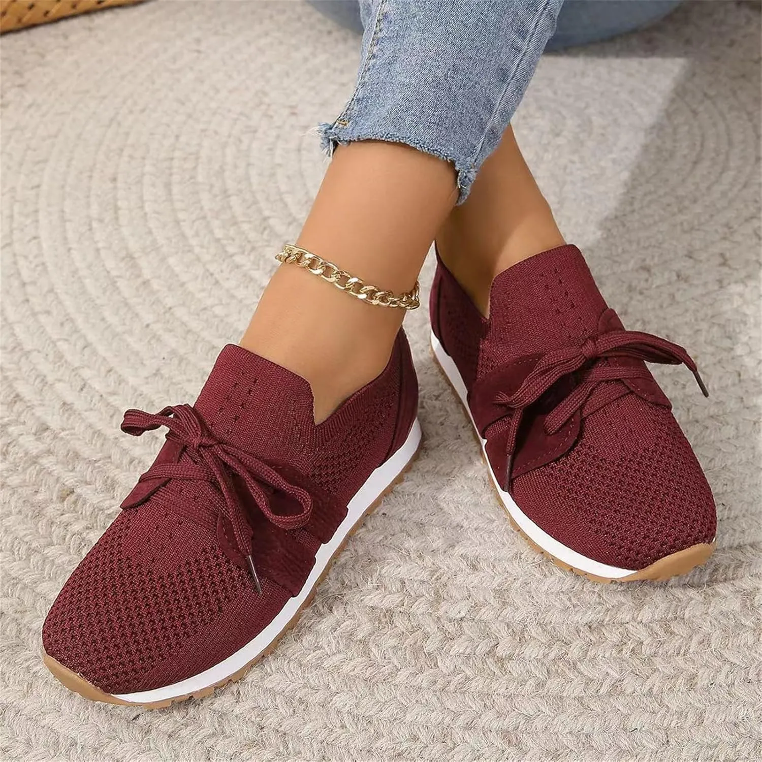 Running Shoes For Women Athletic Walking Shoes Slip On Casual Mesh-Comfortable Workout Fashion Sneakers Tennis Shoes