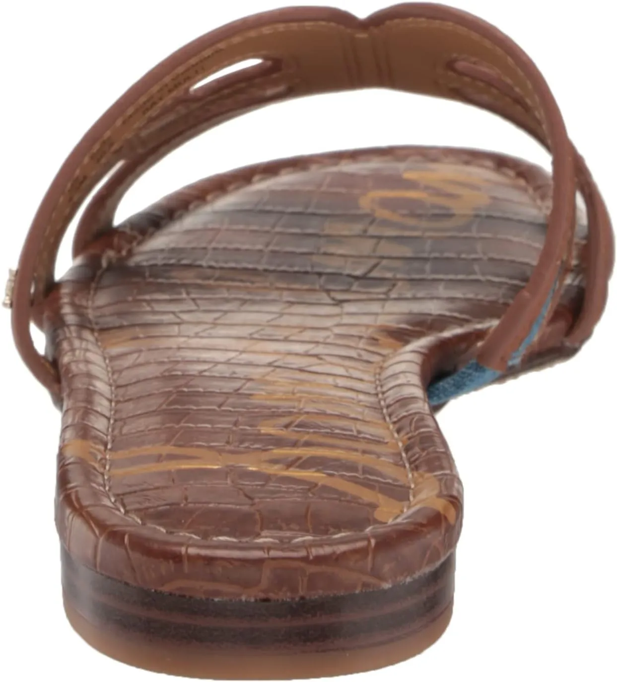 Sam Edelman Bay Multi Washed Indigo Leather Embellished Leather Strap Sandals