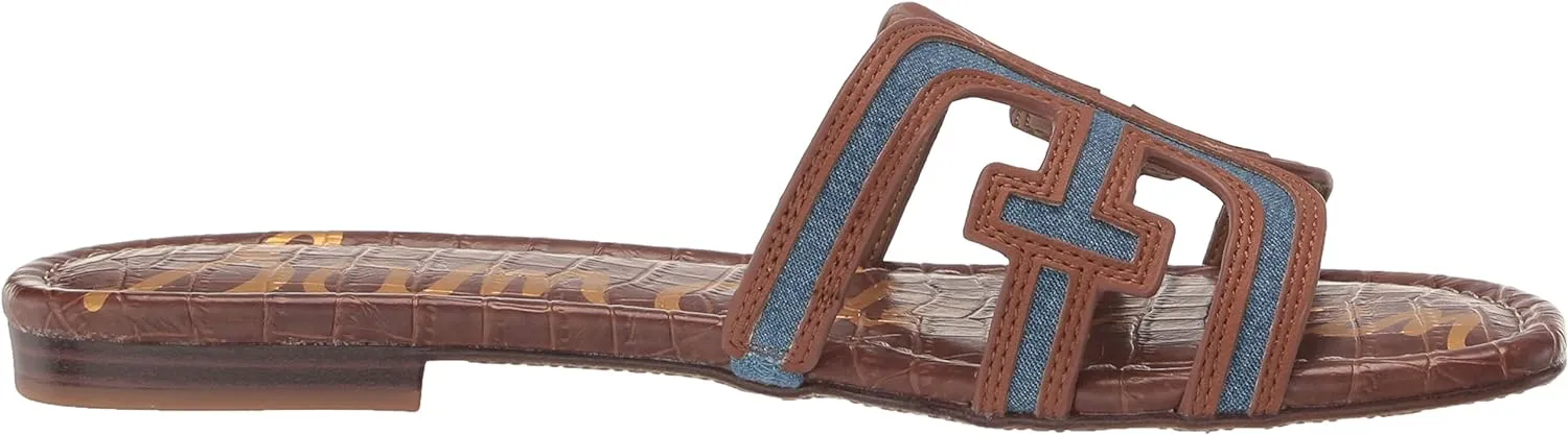 Sam Edelman Bay Multi Washed Indigo Leather Embellished Leather Strap Sandals