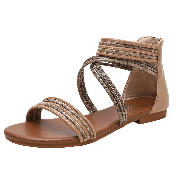 Sandals Female Versatile Fairy Style Roman Shoes Flat Bohemian Beach Shoes