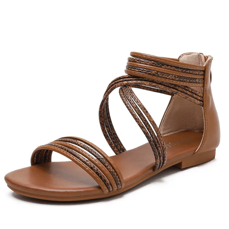 Sandals Female Versatile Fairy Style Roman Shoes Flat Bohemian Beach Shoes