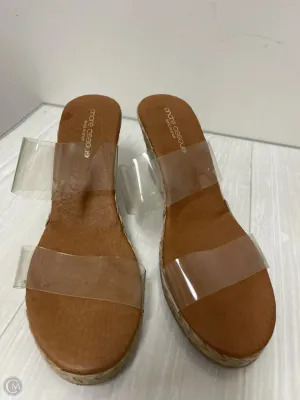 Sandals Heels Wedge By Clothes Mentor In Tan, Size: 10